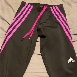 adidas black and pink leggings